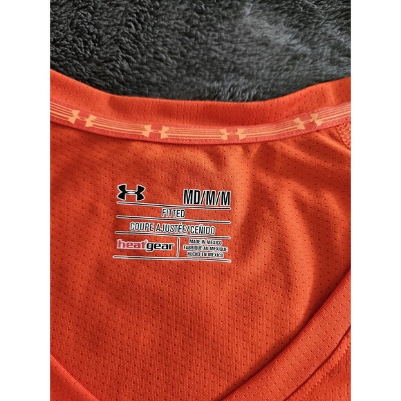 Under Armour Heat Gear Fitted Shirt Orange M - Picture 6 of 8